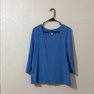 Kim Rogers Textured Blue Blouse